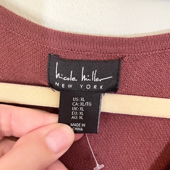 Nicole Miller Women's Red Suplice Long Sleeves Knitted Maxi Dress Size XL NWT - Picture 3 of 12